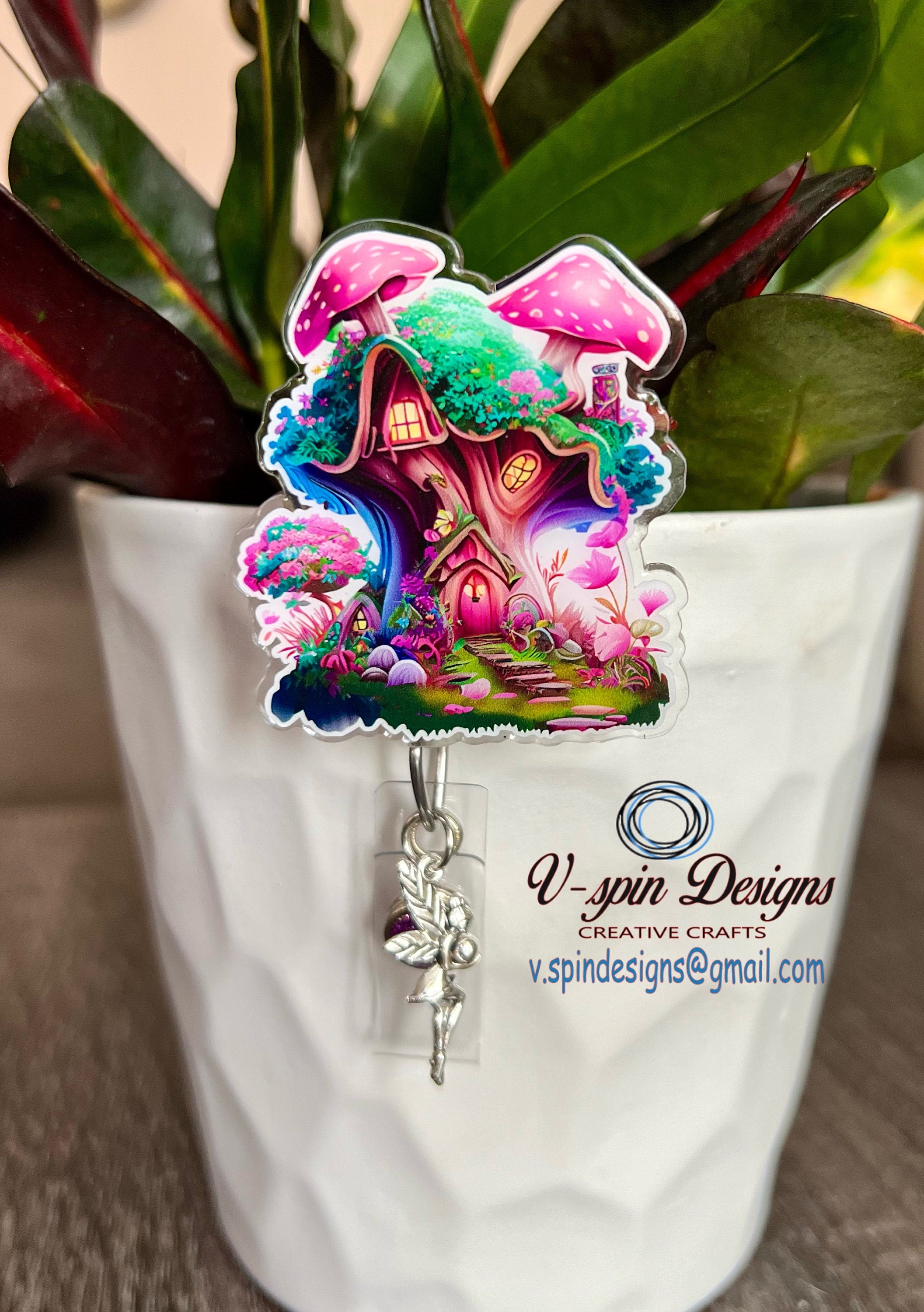 Fairy Home retractable badge reel/ID holder/nurse/card holder/teachers/students/Fairy badge reels