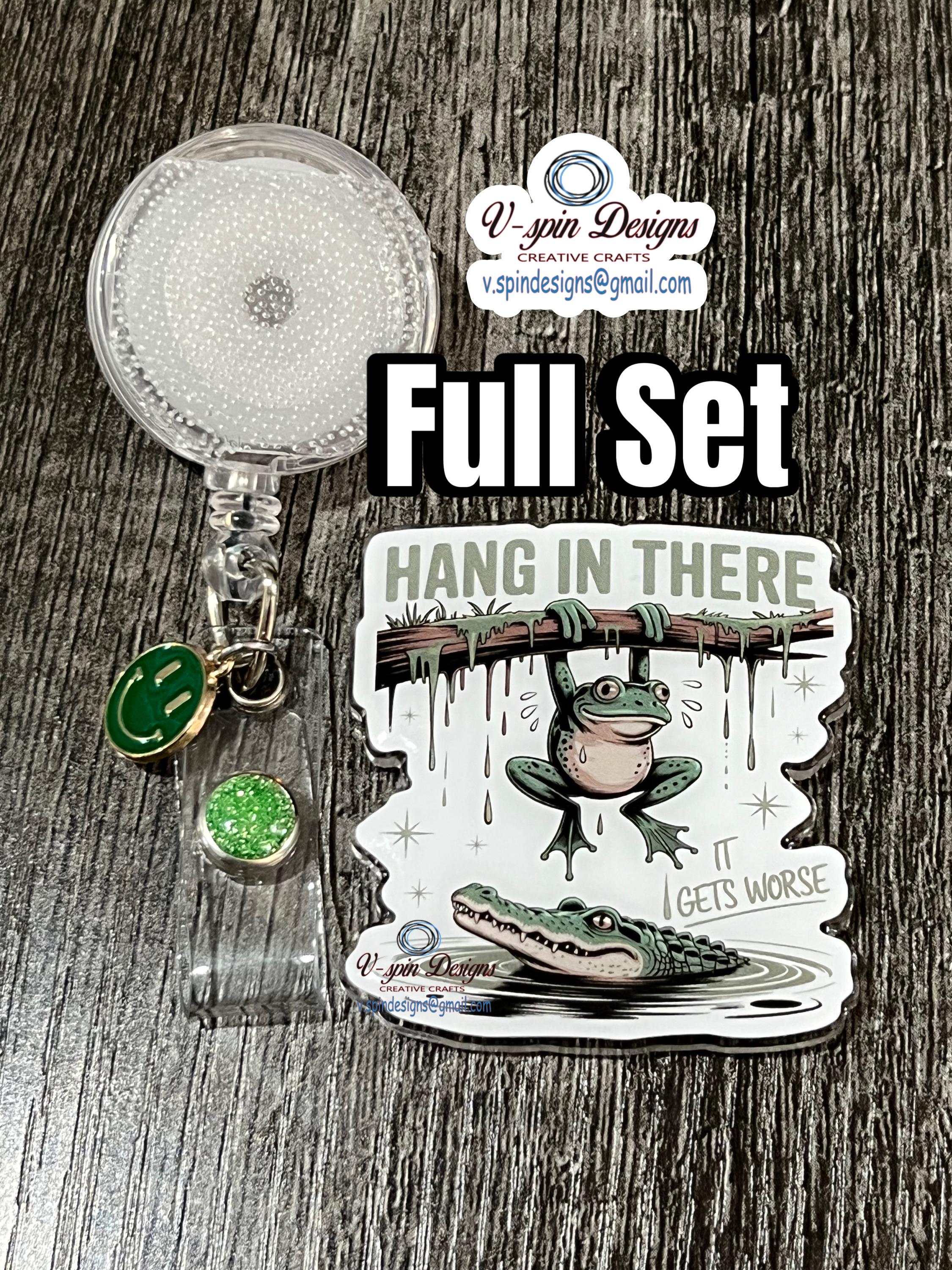 Funny “Hang in There it Gets Worse” sarcastic badge reels/funny badge reels