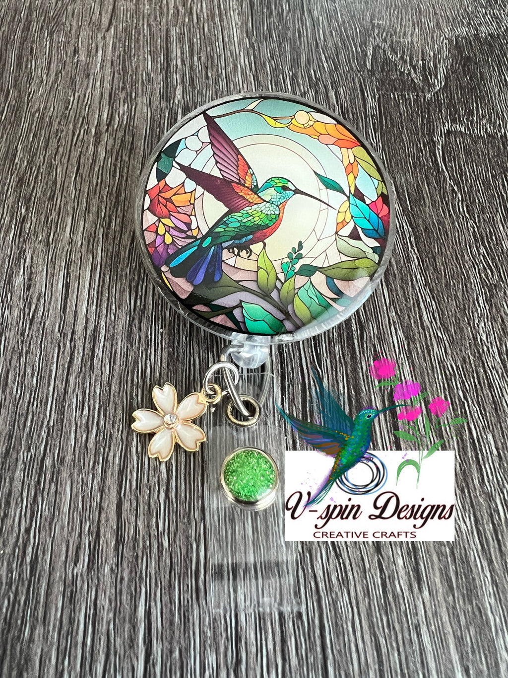 Hummingbird retractable badge reel/ID holder/nurse/card holder/teachers/birds