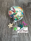 Hummingbird retractable badge reel/ID holder/nurse/card holder/teachers/birds