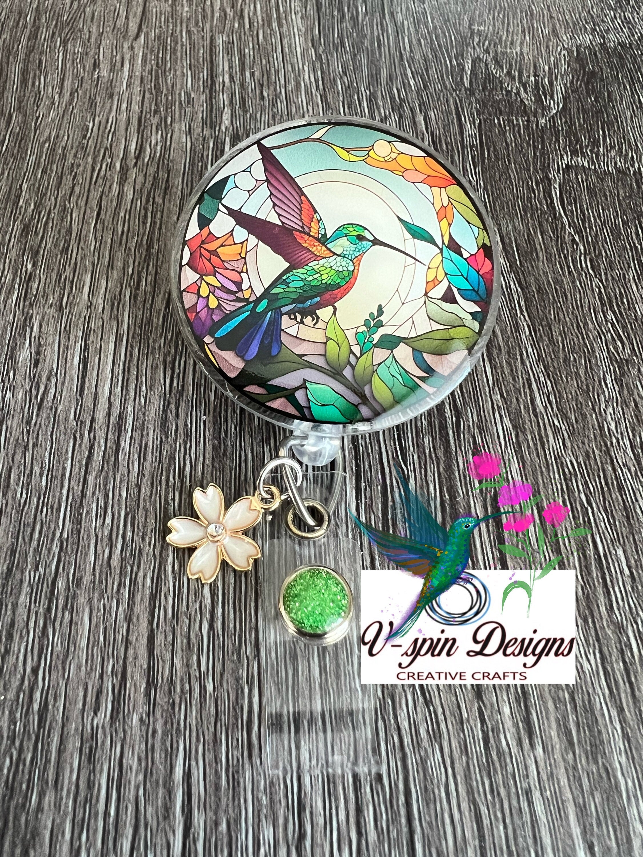 Hummingbird retractable badge reel/ID holder/nurse/card holder/teachers/birds