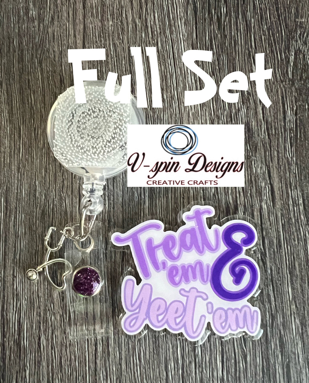 Funny "Treat Em & Yeet Em" Badge Reel: Retractable ID Holder