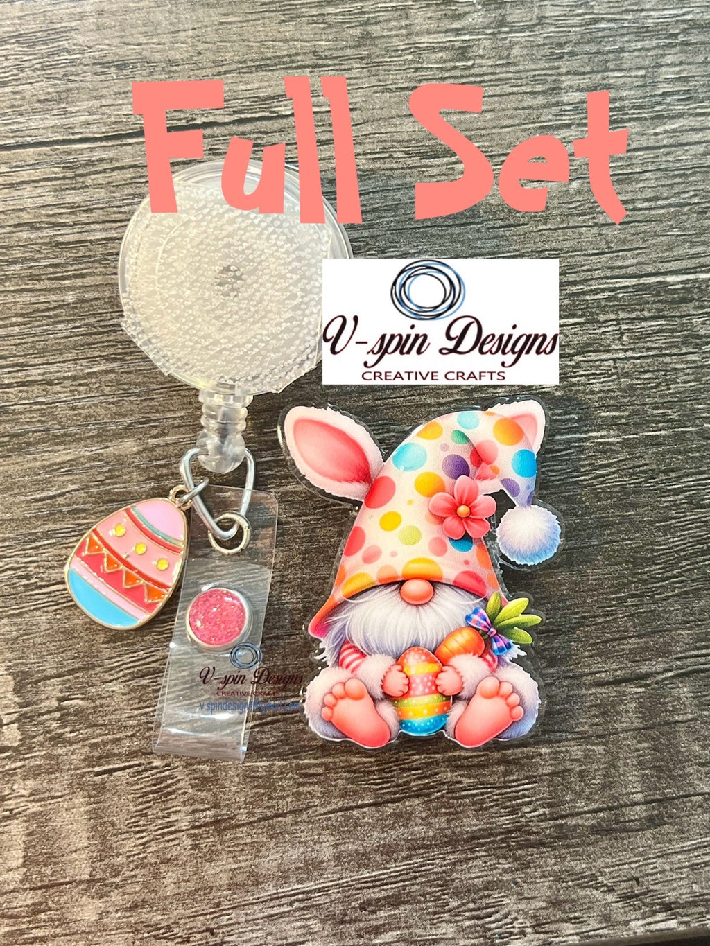Easter Gnome, badge reel/ID Holder/card holder/teachers/nurses/Easter/gnomes