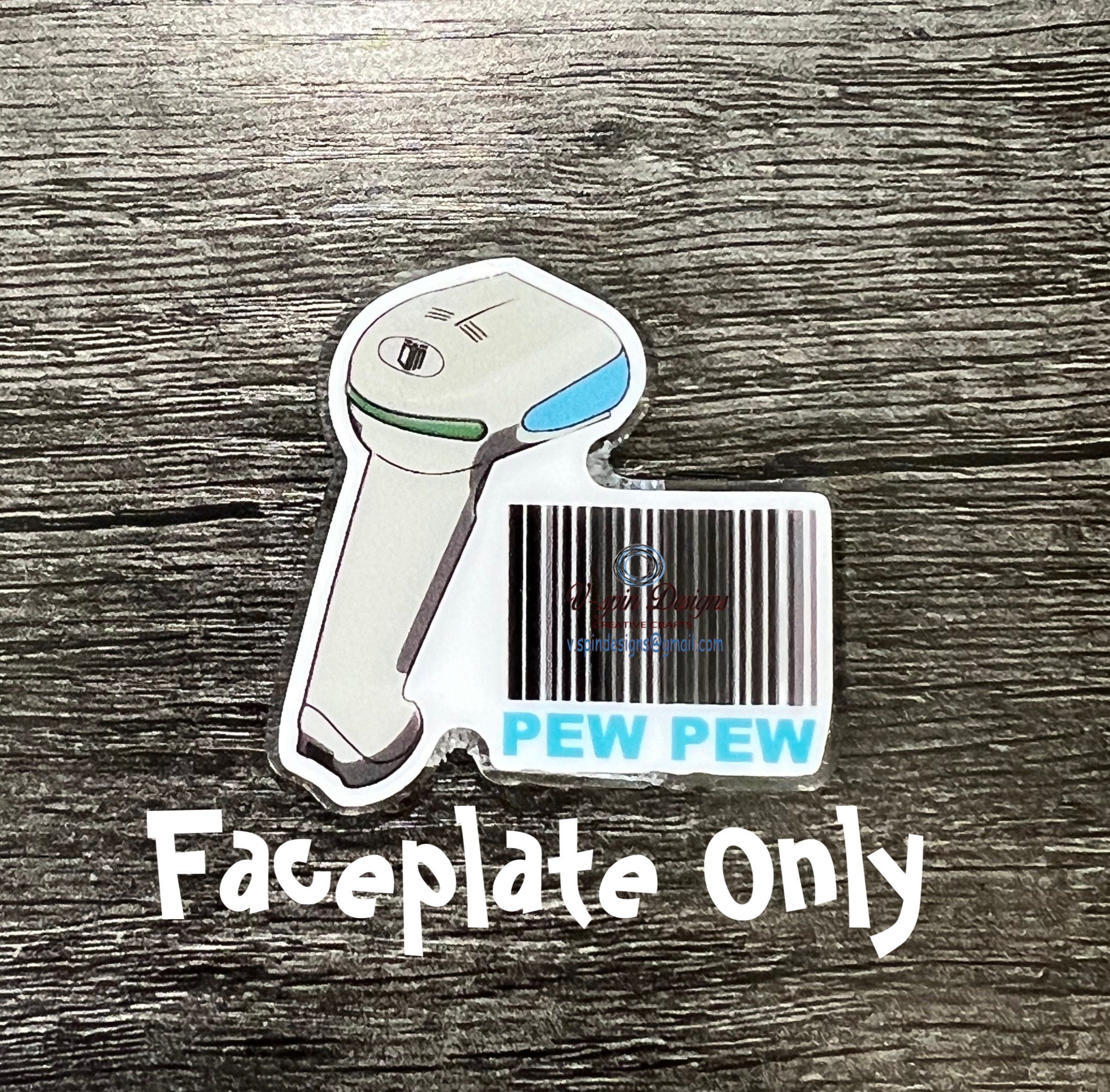 1.8” Acrylic Funny, PEW PEW Badge reel/ID Holder card holder/nurse/fun/silly/scanners