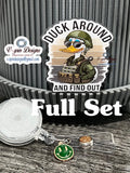 Military Duck Badge Reel: "Duck Around and Find Out" Funny Acrylic ID Holder