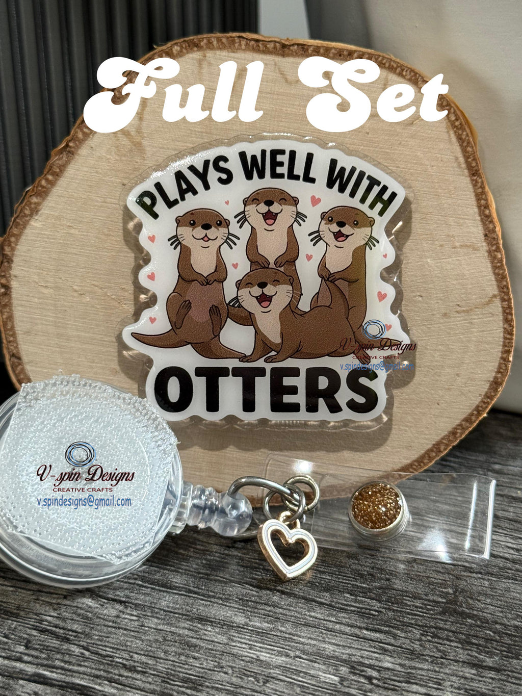 Funny Plays well with Otters Badge reel/ID Holder card holder/nurse badge reels/teachers/funny badge reels/gift for nurses