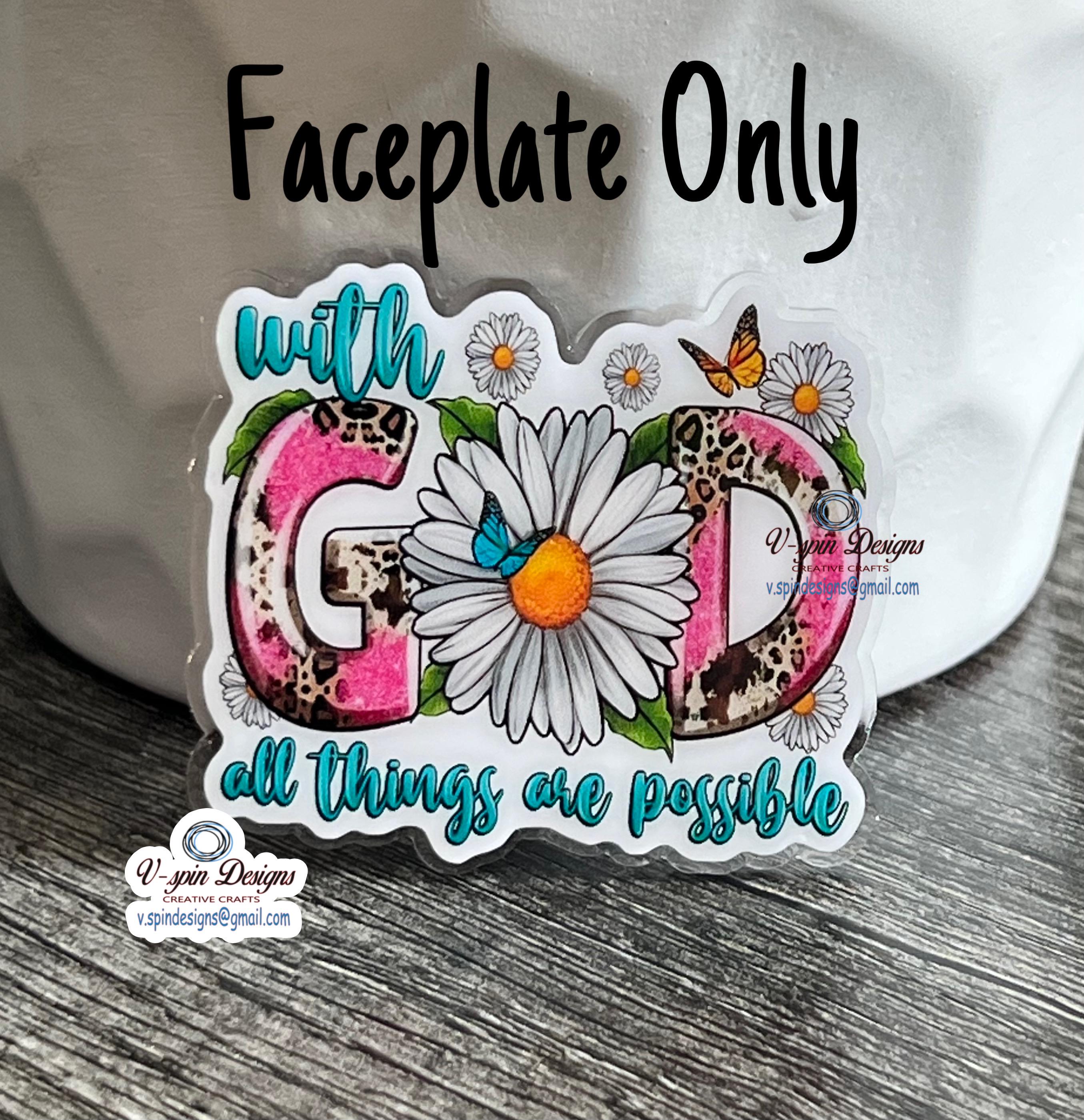 "With God All Things Are Possible" Butterfly Badge Reel | Inspirational ID Holder