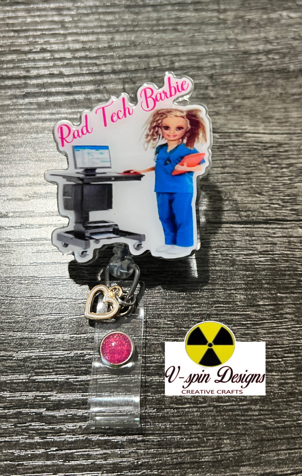Rad Tech Badge Reel | Funny Radiology Retractable Acrylic ID Holder