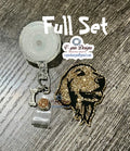 Golden Retriever Badge Reel | Retractable Acrylic ID Holder for Dog Lovers