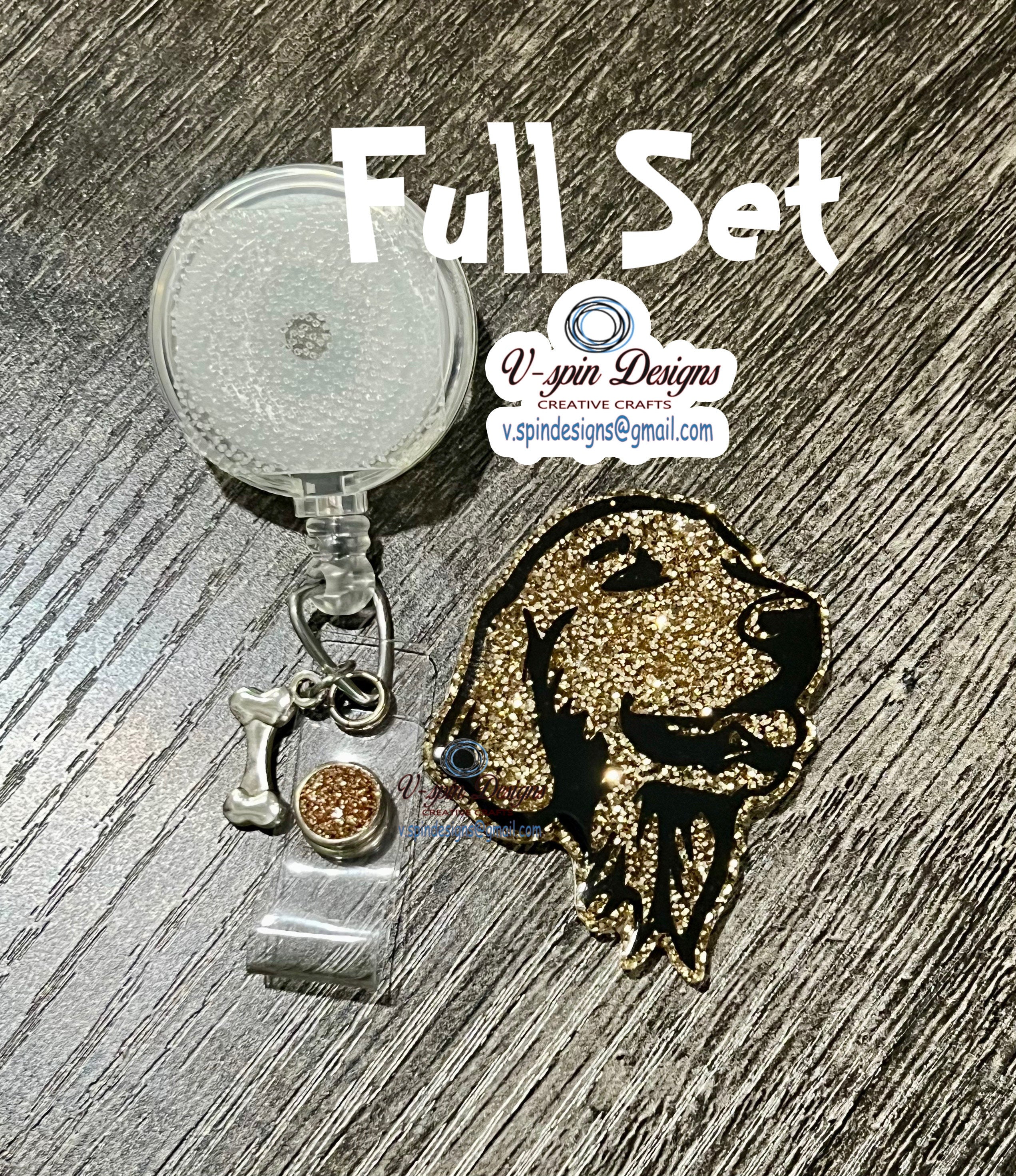 Golden Retriever Badge Reel | Retractable Acrylic ID Holder for Dog Lovers