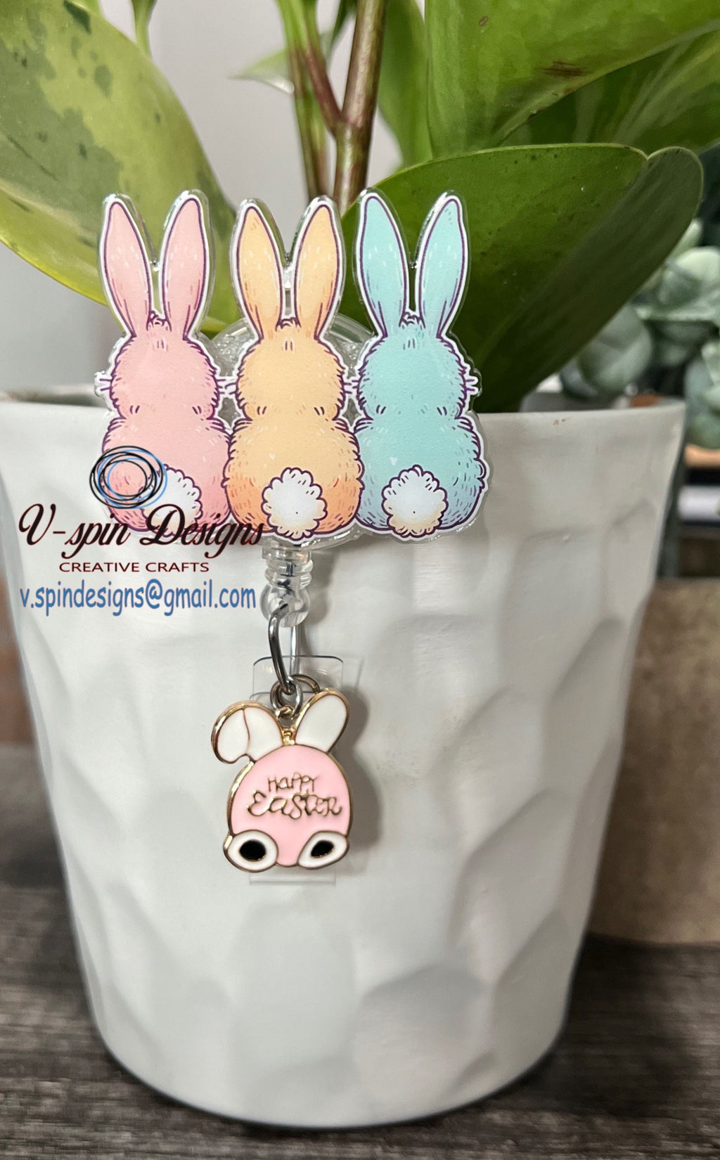 Easter Bunnies badge reel/ID Holder/card holder/teachers/nurses/Easter