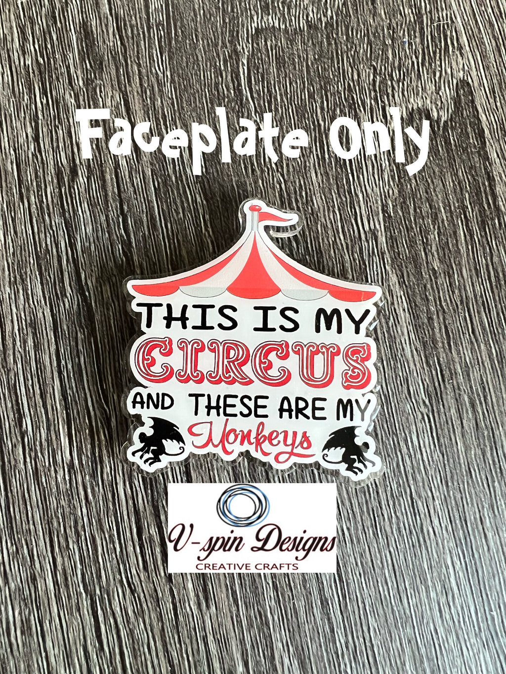 Funny Circus Monkey Badge Reel: Interchangeable ID Holder