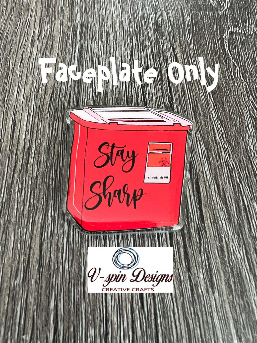 Stay Sharp, Sharps container badge reel, nurse/Phlebotomy/sharps/funny badge reels