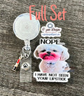 Funny Shih Tzu "NOPE" Badge Reel | Retractable Acrylic ID Holder
