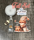 Coffee Gnome Badge Reel: Cute Retractable ID Holder for Coffee Lovers