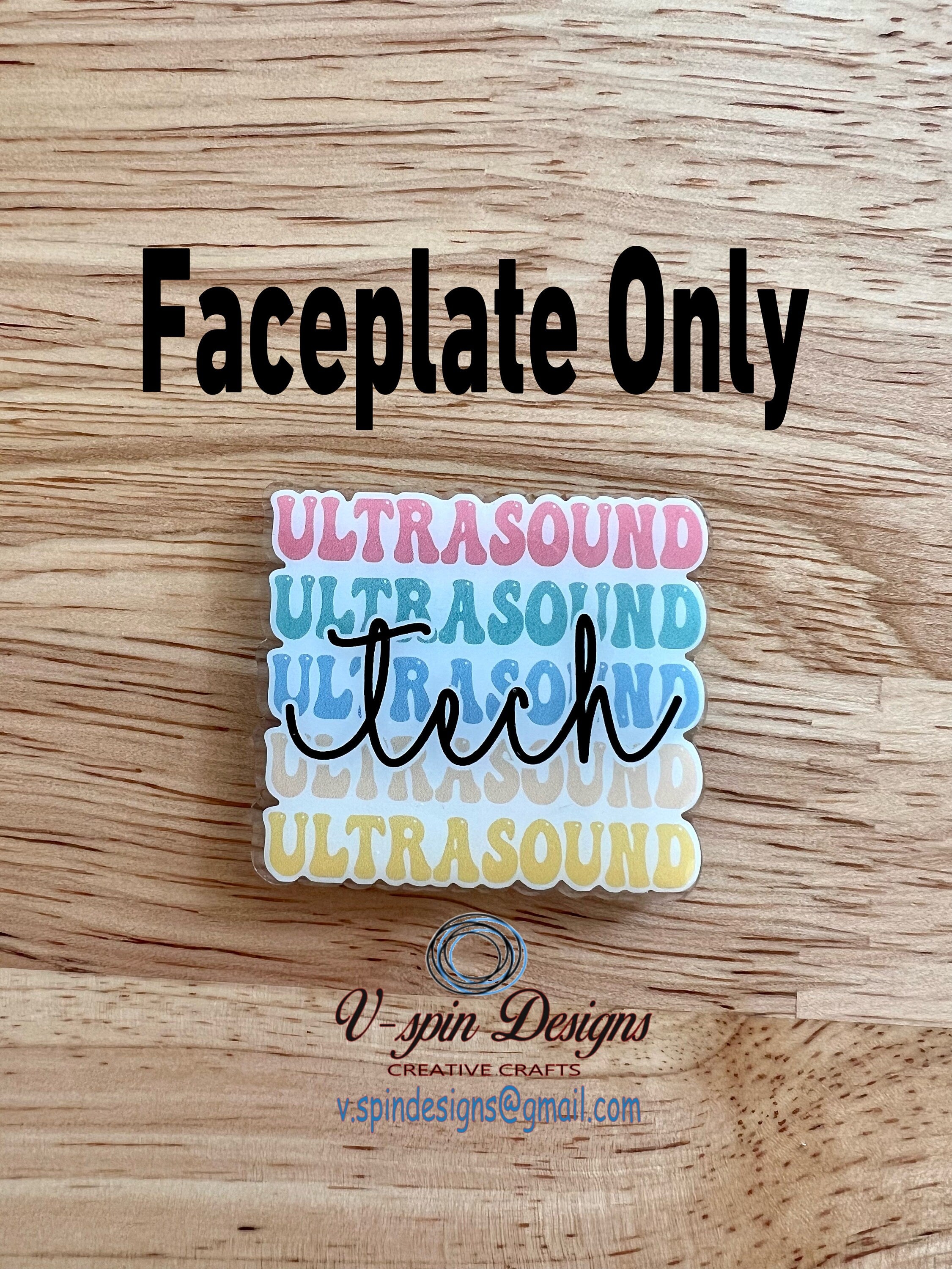 Ultrasound Tech Badge Reel | Retractable Acrylic ID Holder