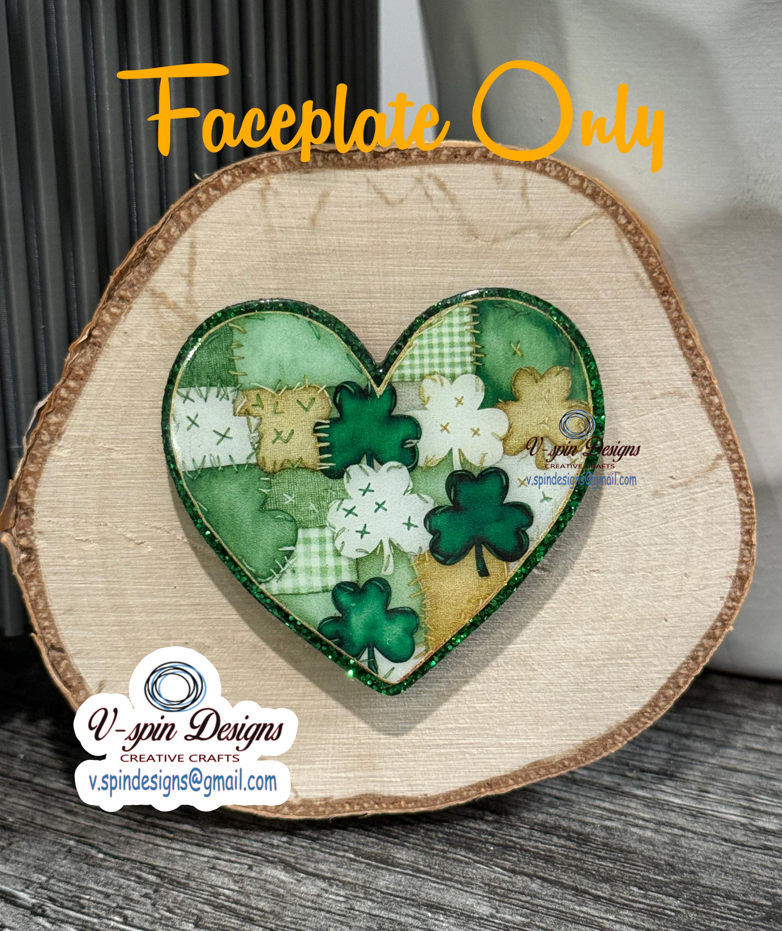 Vintage patchwork St. Patrick’s day heart Badge Reel