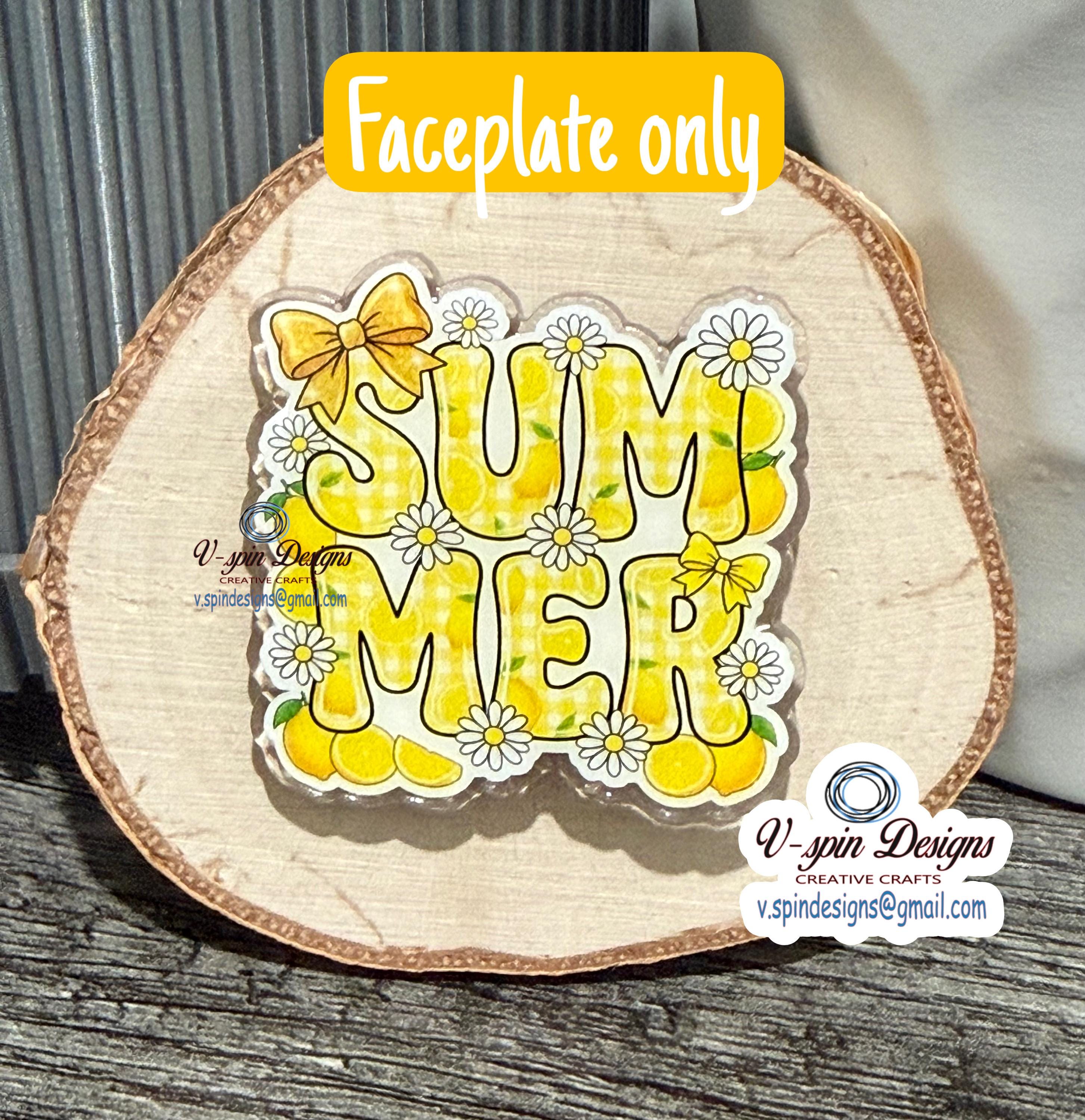 Summer Lemon & Daisies Badge Reel | Retractable Acrylic ID Holder