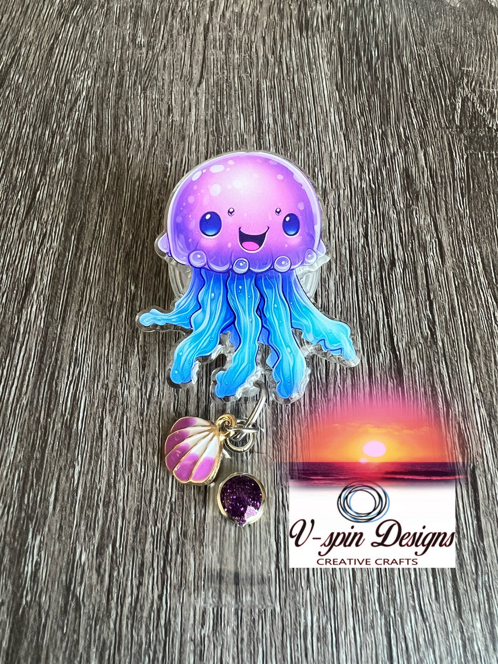 Jellyfish retractable badge reel/ID holder/nurse/card holder/teachers/ocean/summer badge reels