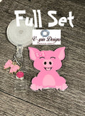 Pink Piggy Badge Reel: Cute Acrylic Retractable ID Holder
