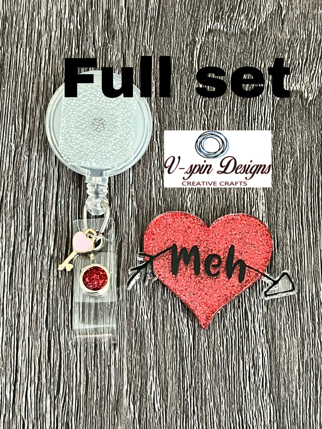 Meh heart, badge reel/ID Holder/card holder/teachers/nurses