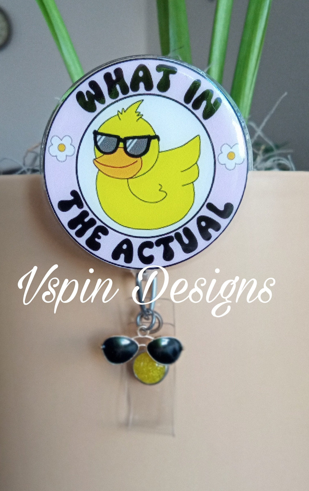 What in the Actual Duck Badge reel/ID Holder card holder/nurse/teachers/fun/silly/ducks