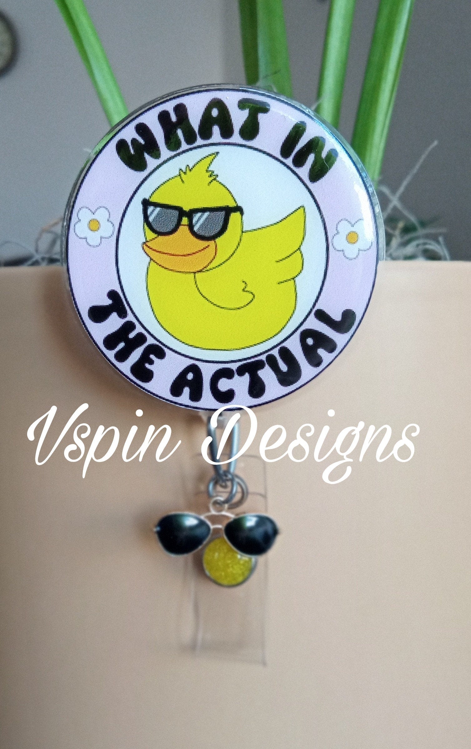 What in the Actual Duck Badge reel/ID Holder card holder/nurse/teachers/fun/silly/ducks
