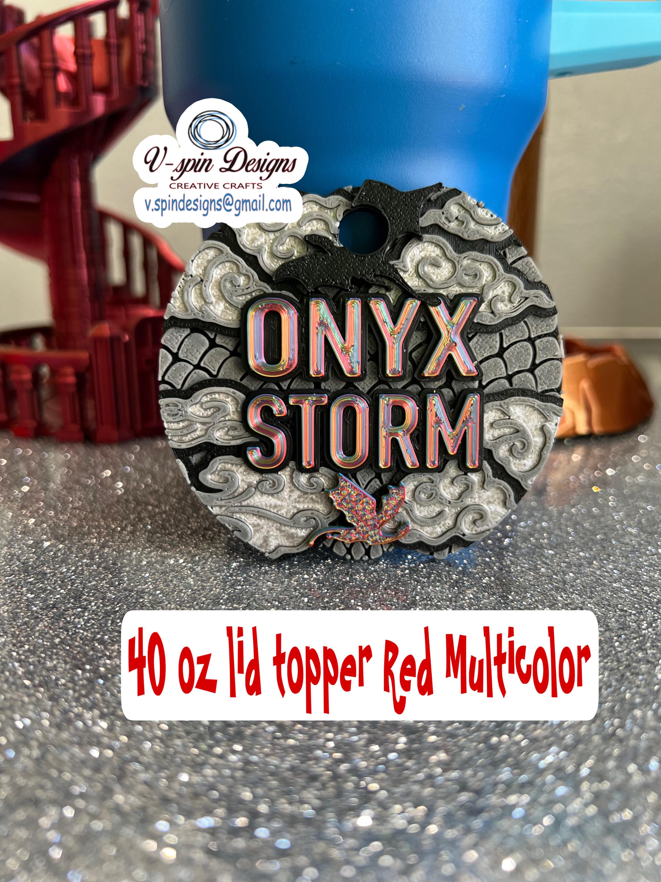 Dragon & Book Lover 40oz Cup Topper | Onyx Storm Stanley Accessory