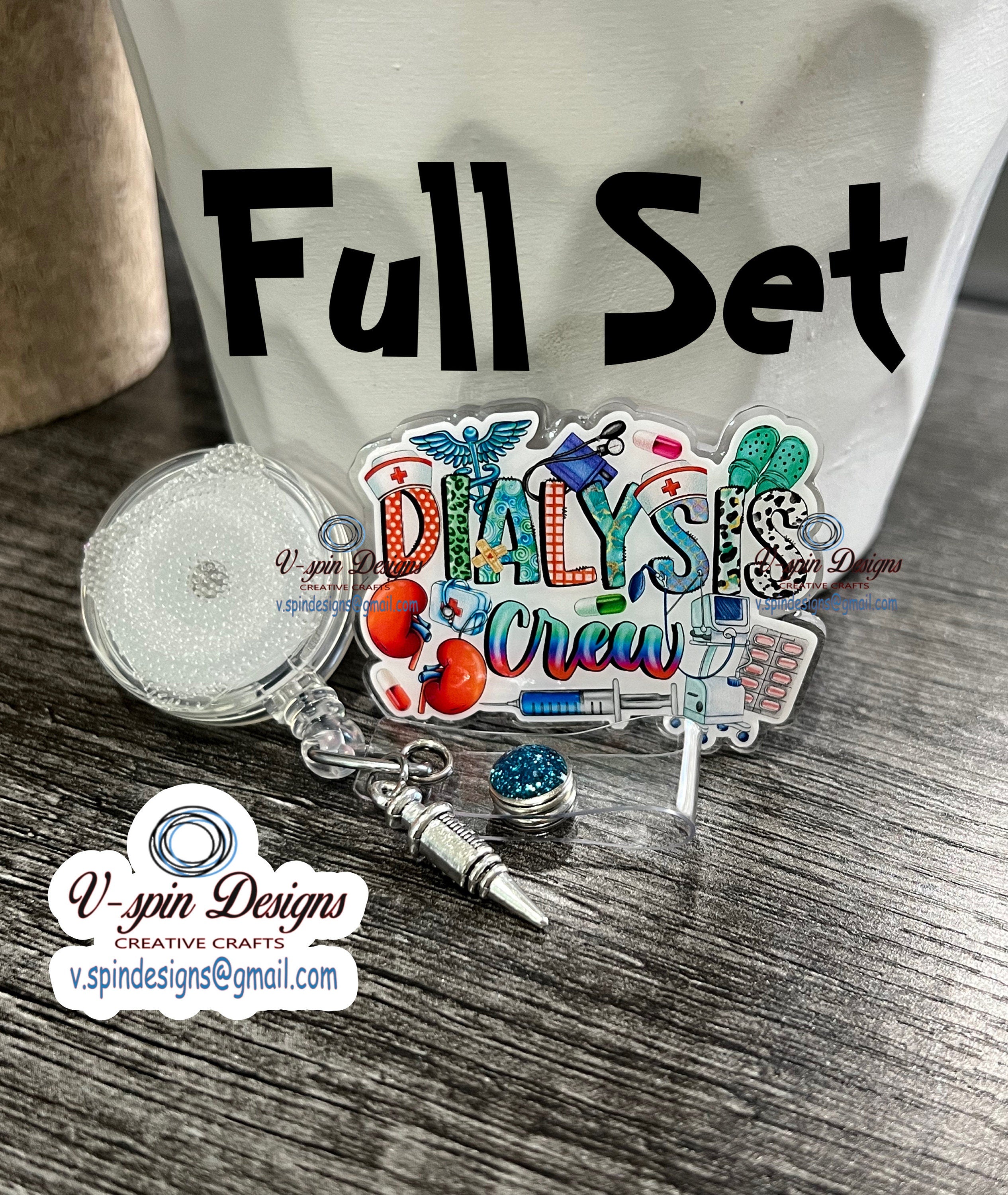 Dialysis Crew badge reel/ID Holder card holder/nurse/kidney badge reels