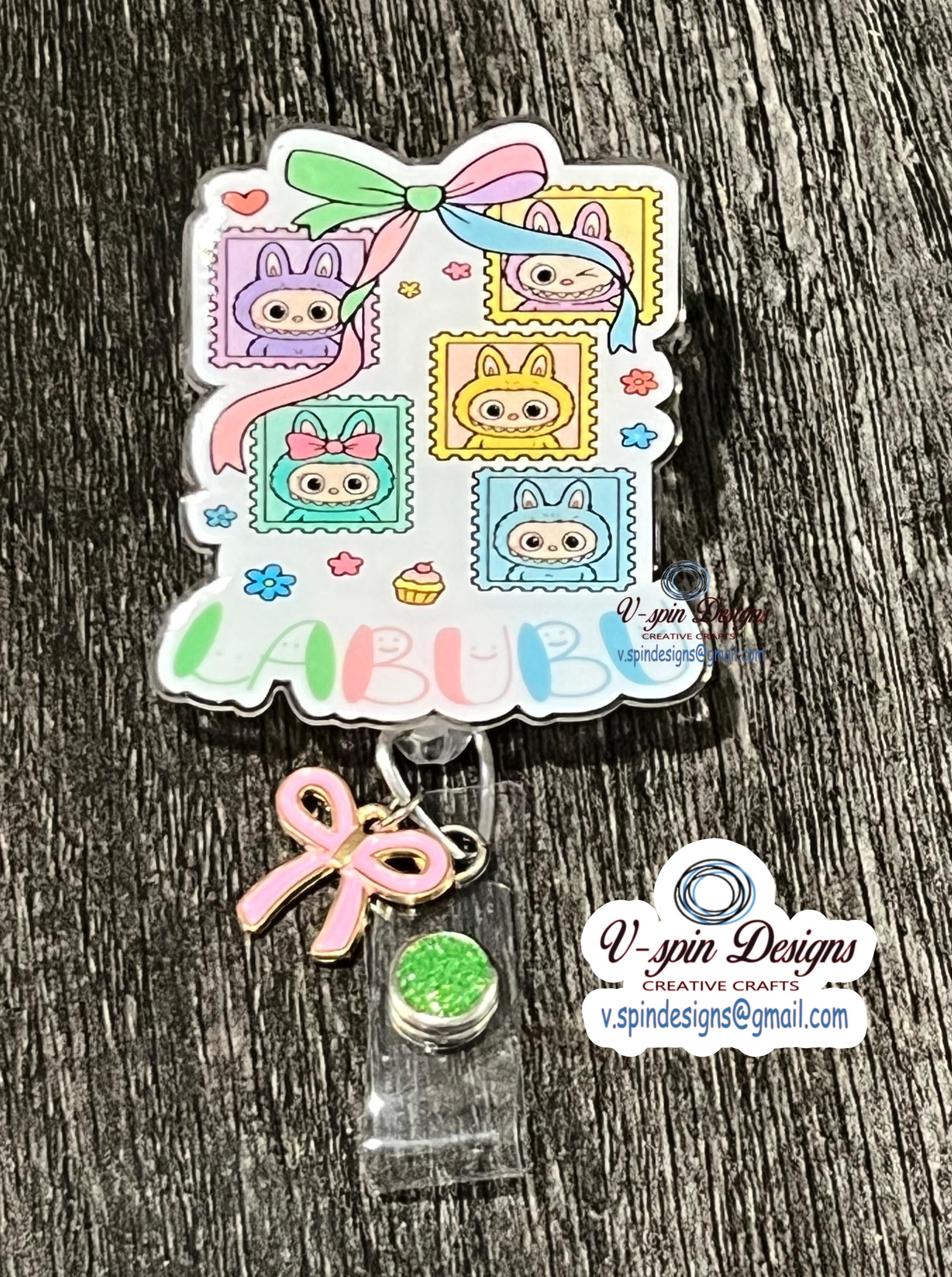 Little Monsters Retractable Badge Reel: Acrylic ID Holder/nurse badge reels/cute badge reels