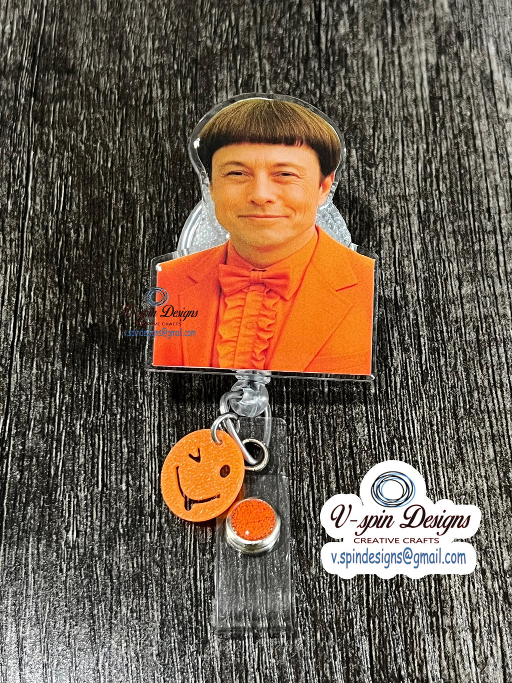 Funny Face Badge Reel: "Dumb or Dumber" Interchangeable Acrylic ID Holder