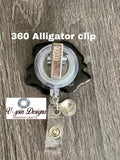 Red Rose Badge Reel | Retractable Acrylic ID Holder