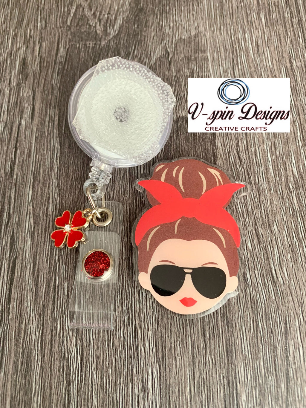 Hair Up Mom Badge Reel: Acrylic Retractable ID Holder