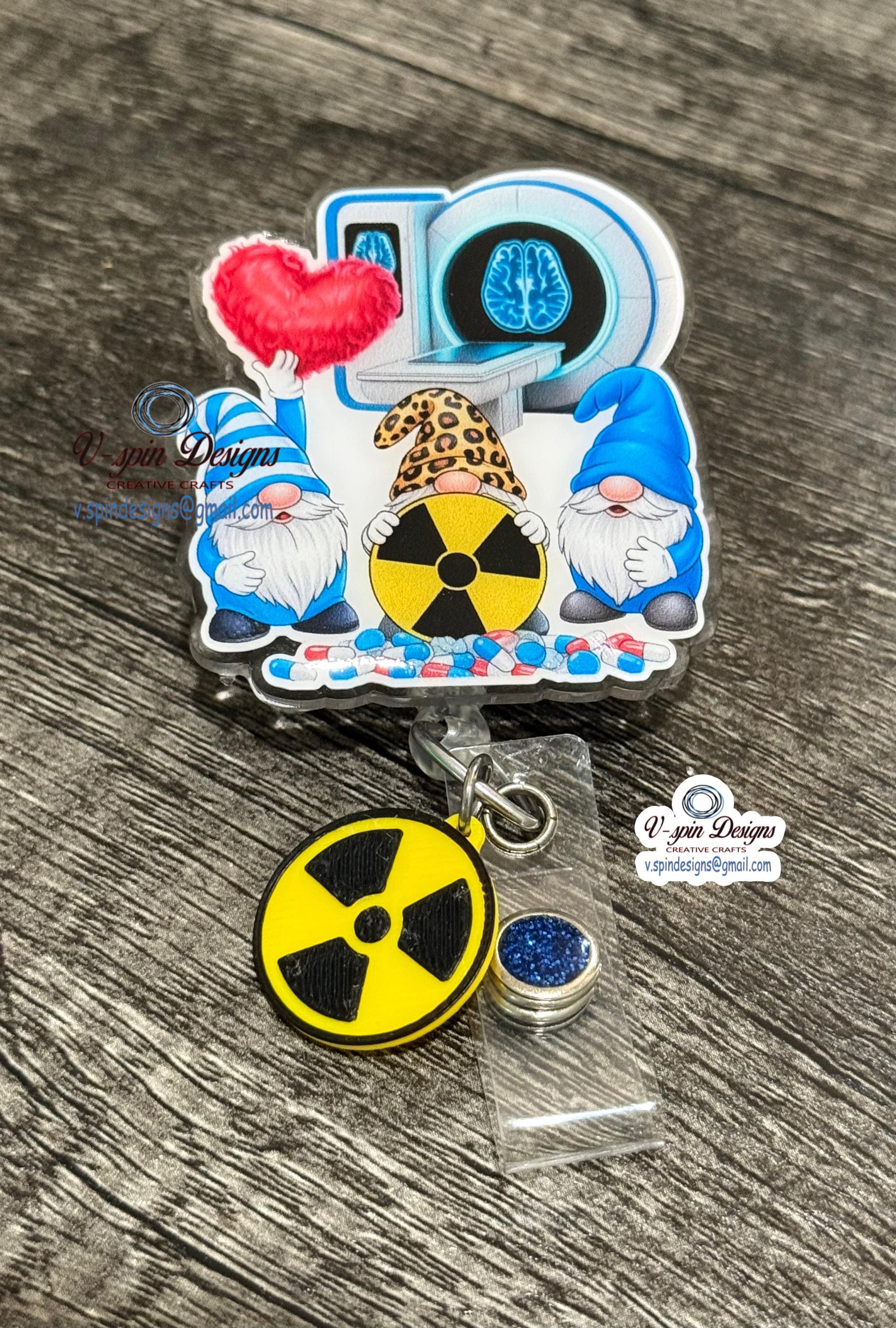 Radiology Gnomes Badge Reel | Retractable Acrylic ID Holder