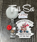 "Born to Dilly Dally" Sloth Badge Reel | Funny Retractable Acrylic ID Holder