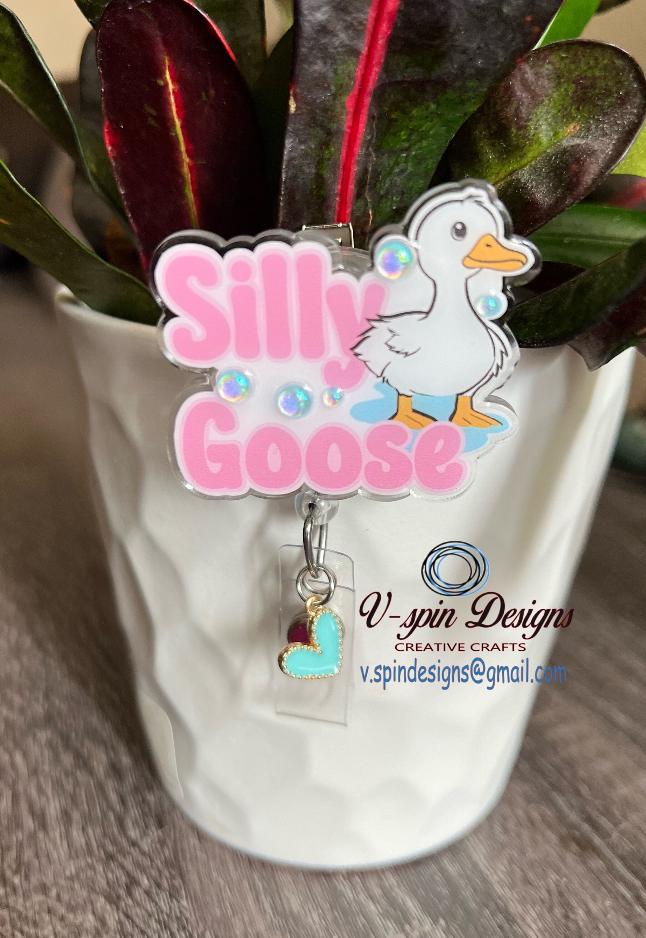 Silly Goose Badge reel/ID Holder card holder/nurse/teachers/funny badge reels