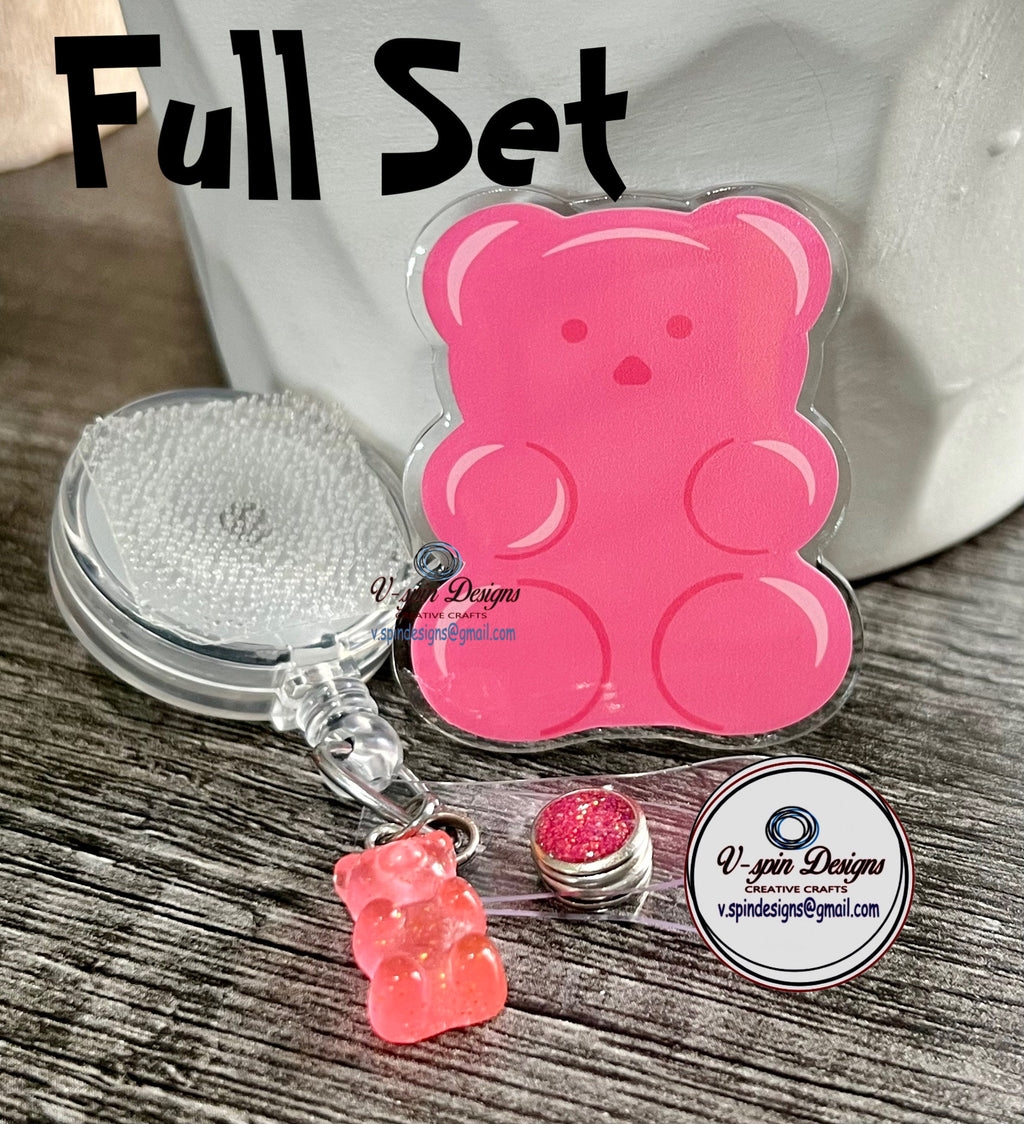 Chunky Gummy Bear retractable badge reel/ID holder/nurse/card holder/teachers/students/candy