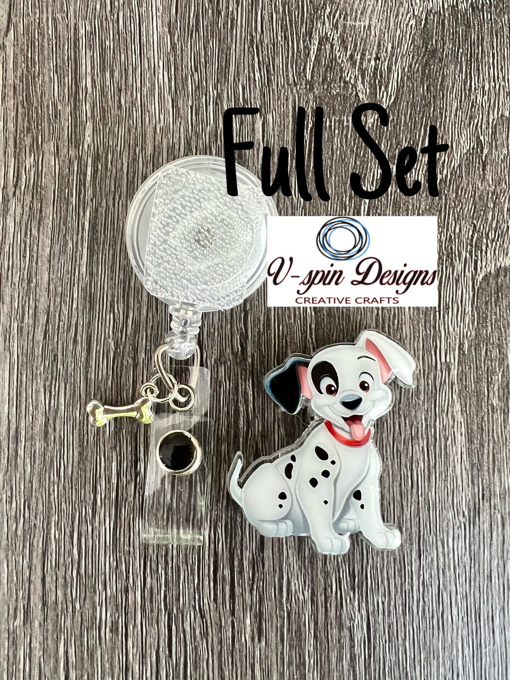 acrylic-Dalmation Dog badge reel/ID Holder/nurses/teachers/students/cartoon