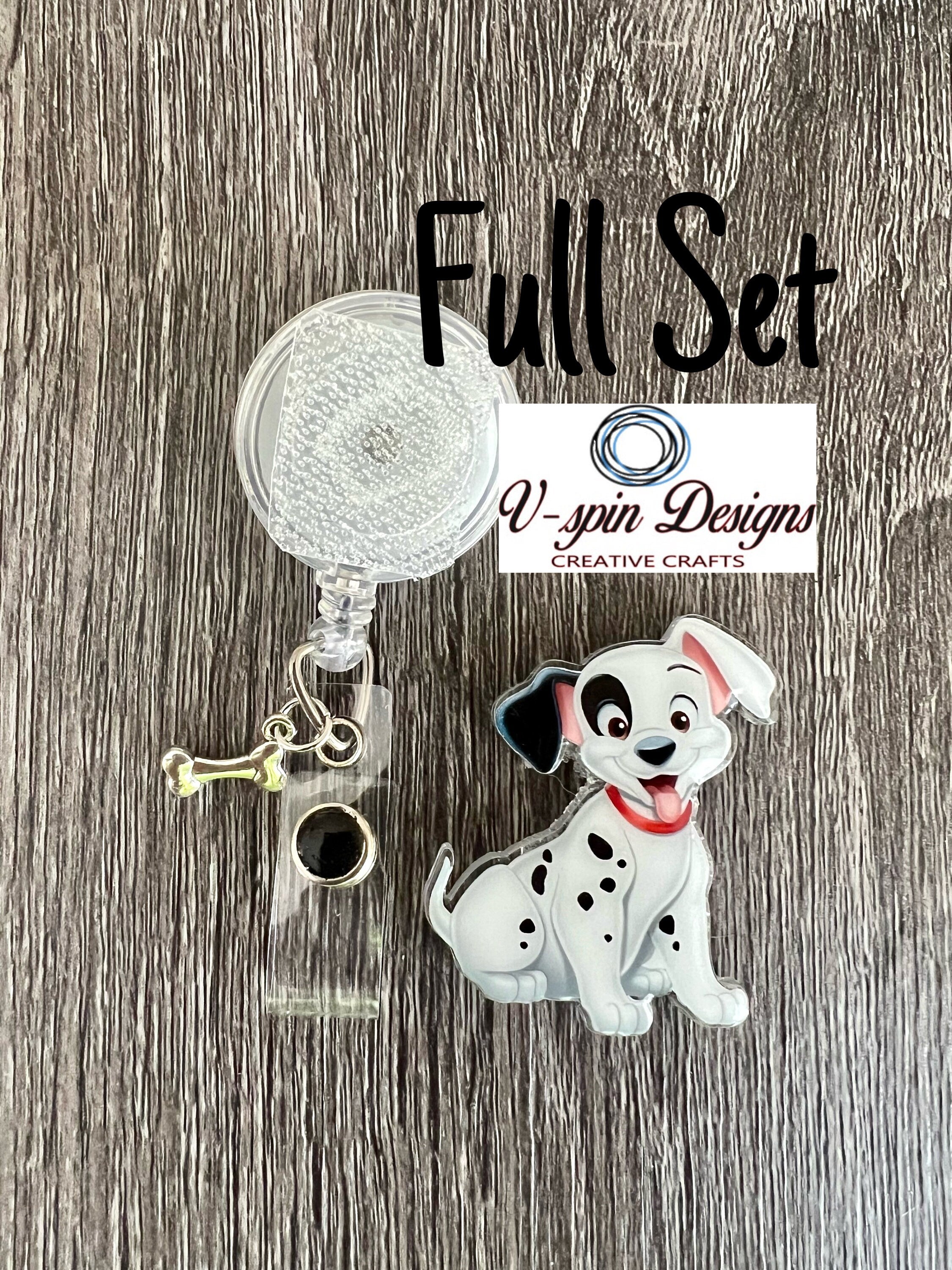 acrylic-Dalmation Dog badge reel/ID Holder/nurses/teachers/students/cartoon