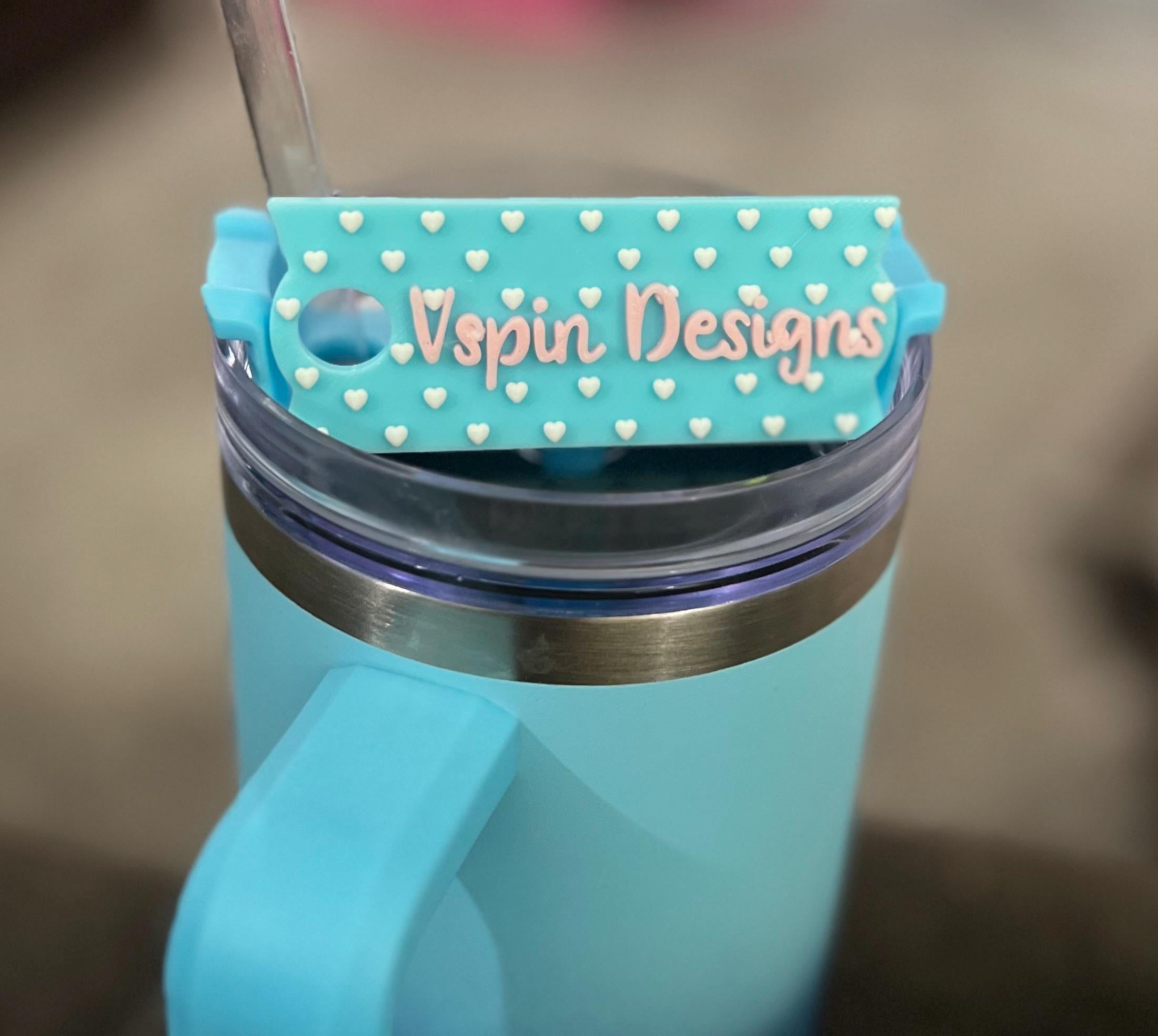 Custom Name Plate 40oz Tumbler Topper | Personalized 3D Printed Cup Lid Accessory