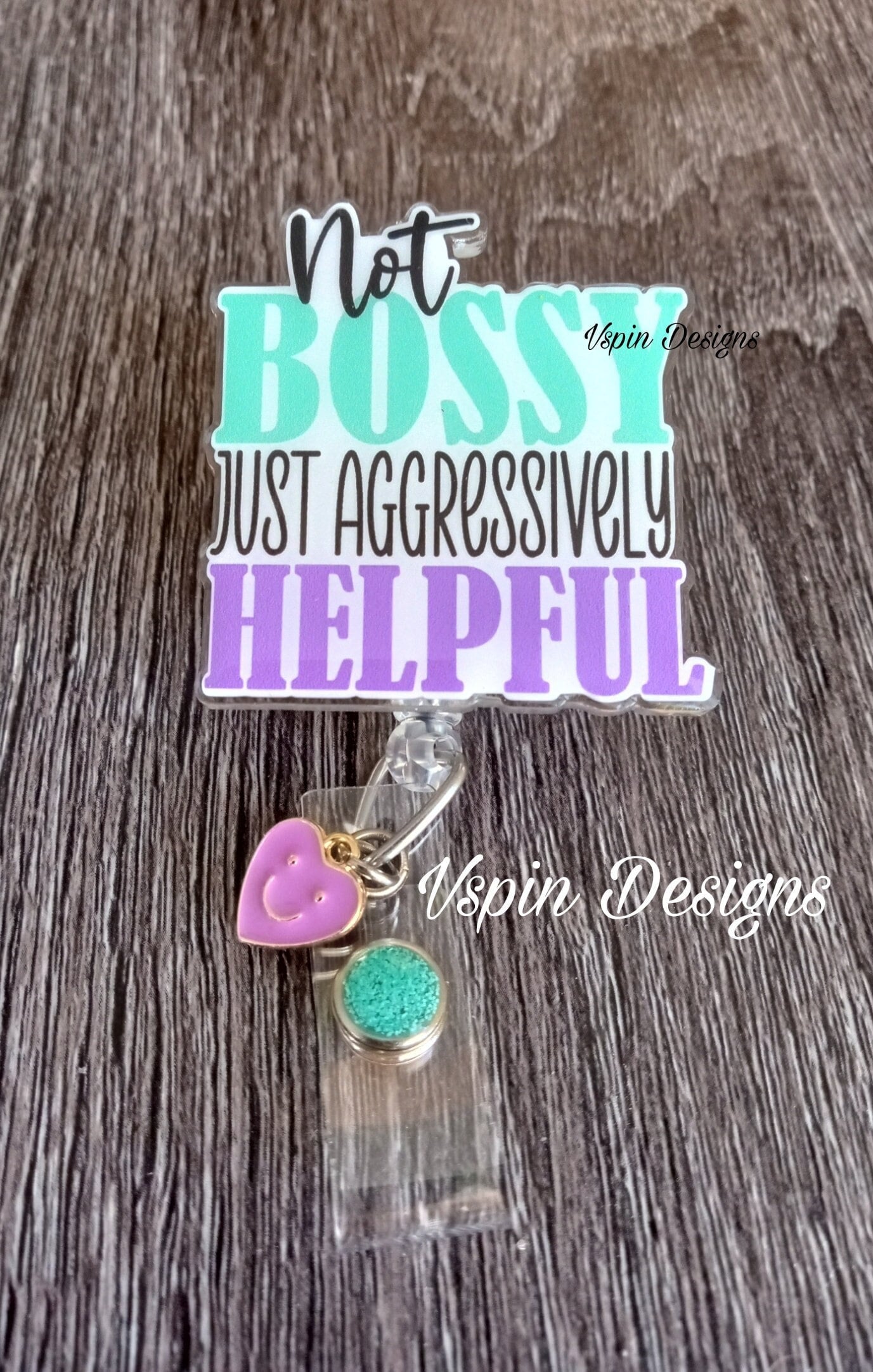 Not Bossy Badge reel/ID Holder card holder/nurse/teachers/fun/silly/funny badge reels
