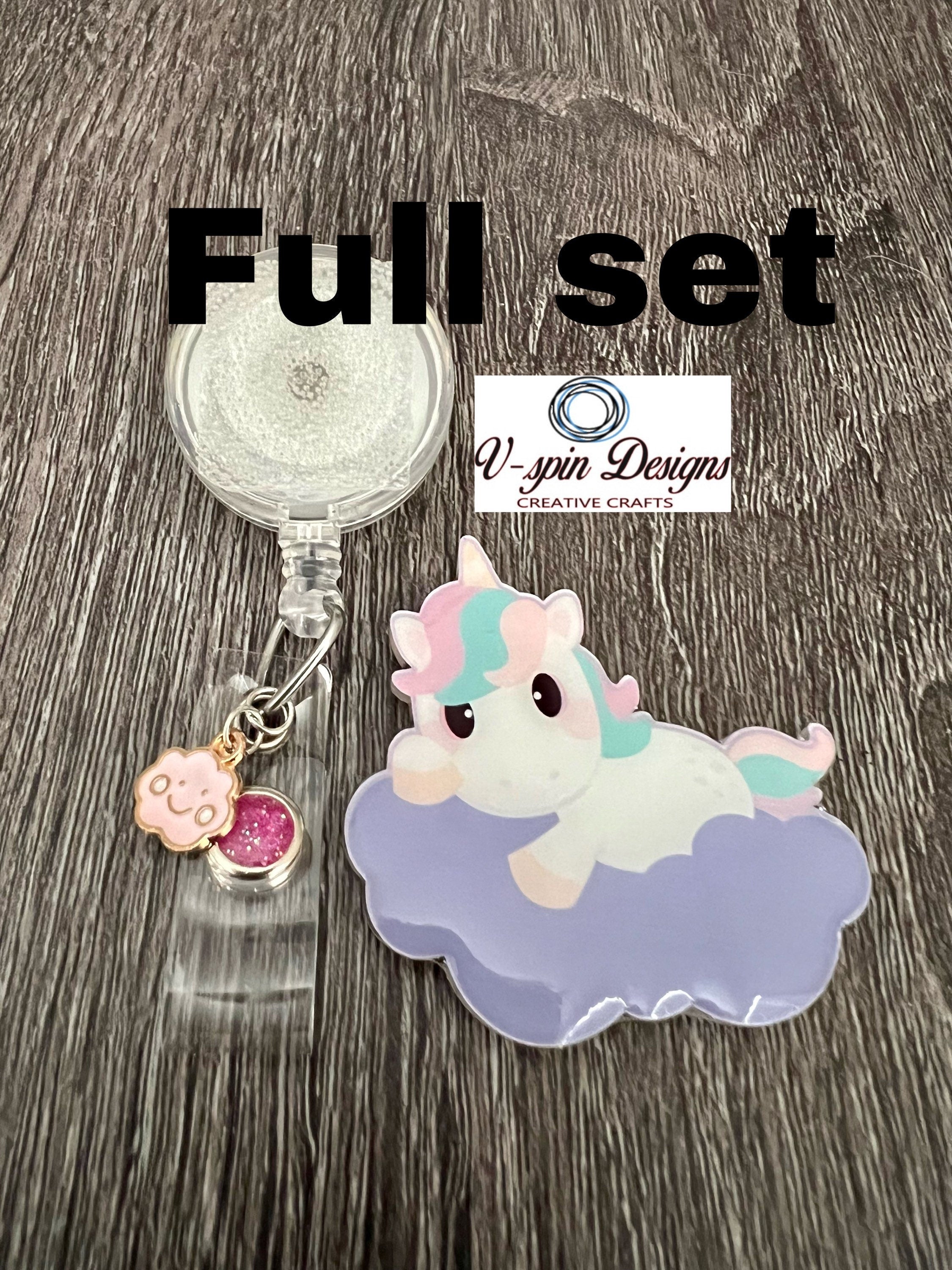 Unicorn on a cloud badge reel/ID Holder/card holder/teachers/nurses badge reels