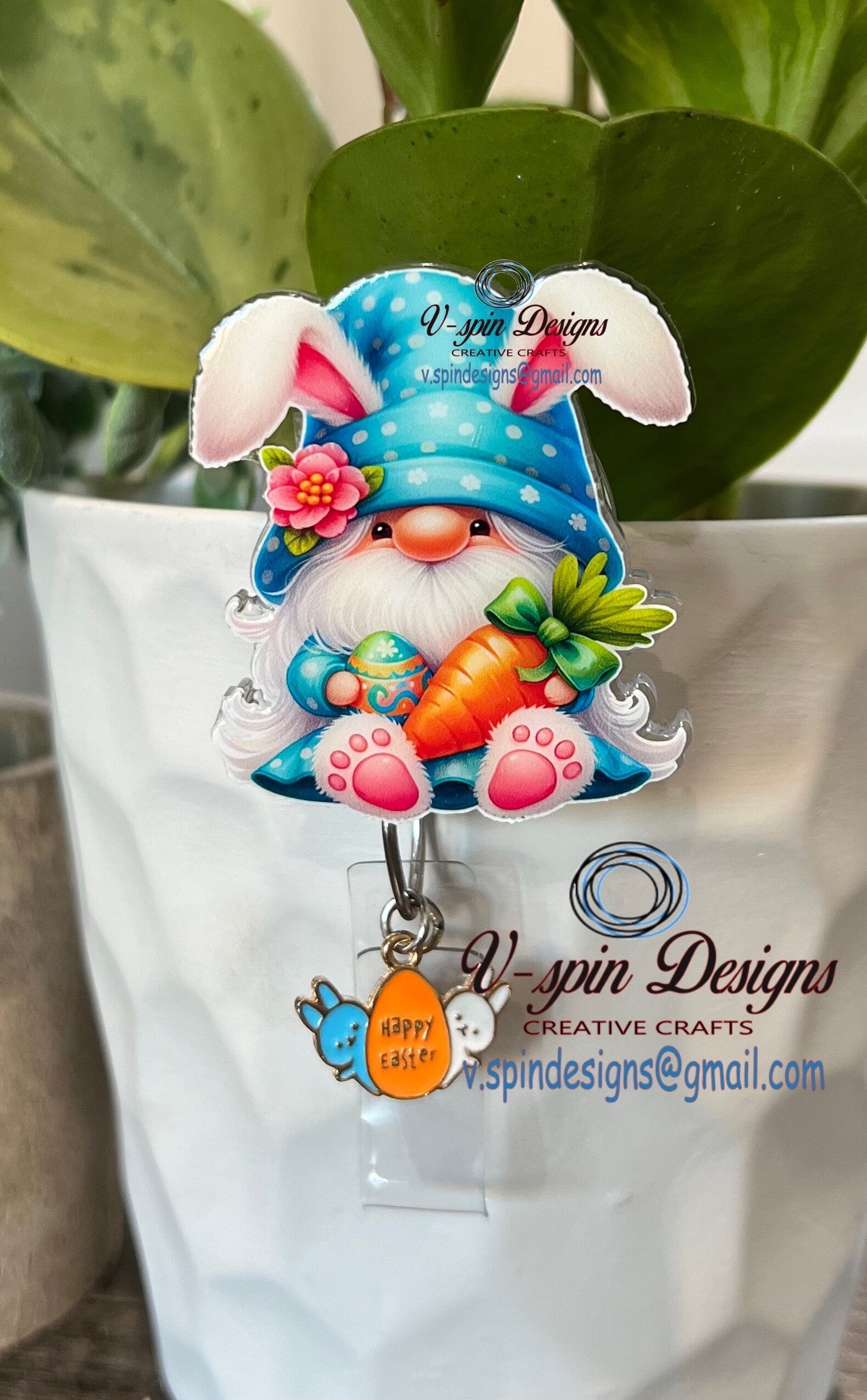 Easter Gnome, badge reel/ID Holder/card holder/teachers/nurses/Easter/gnomes
