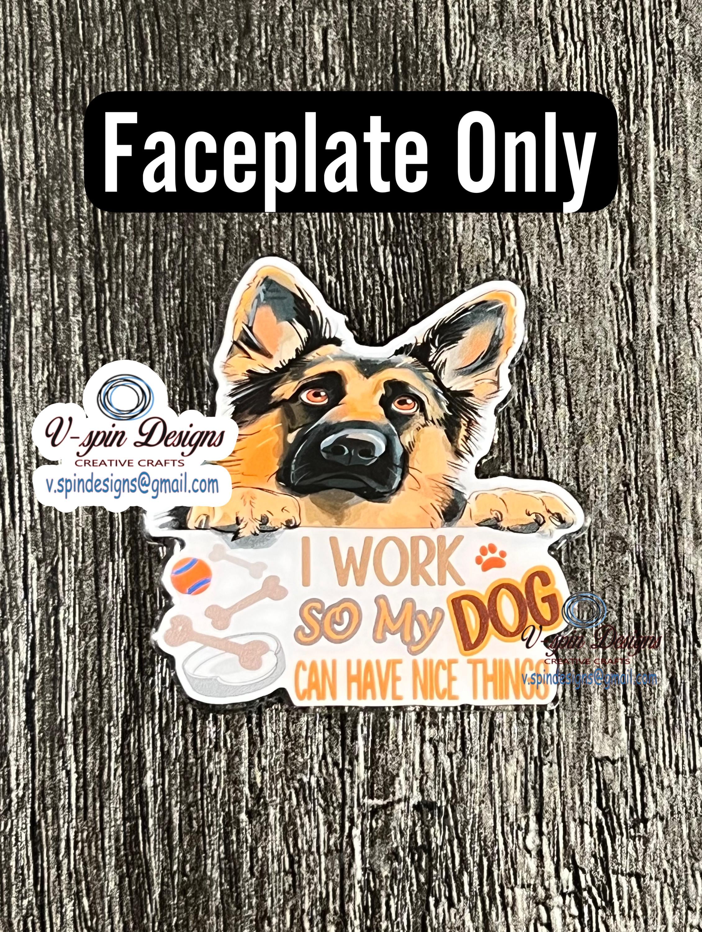 "I Work So My Dog Can Have Nice Things" German Shepherd Badge Reel | Funny Retractable ID Holder