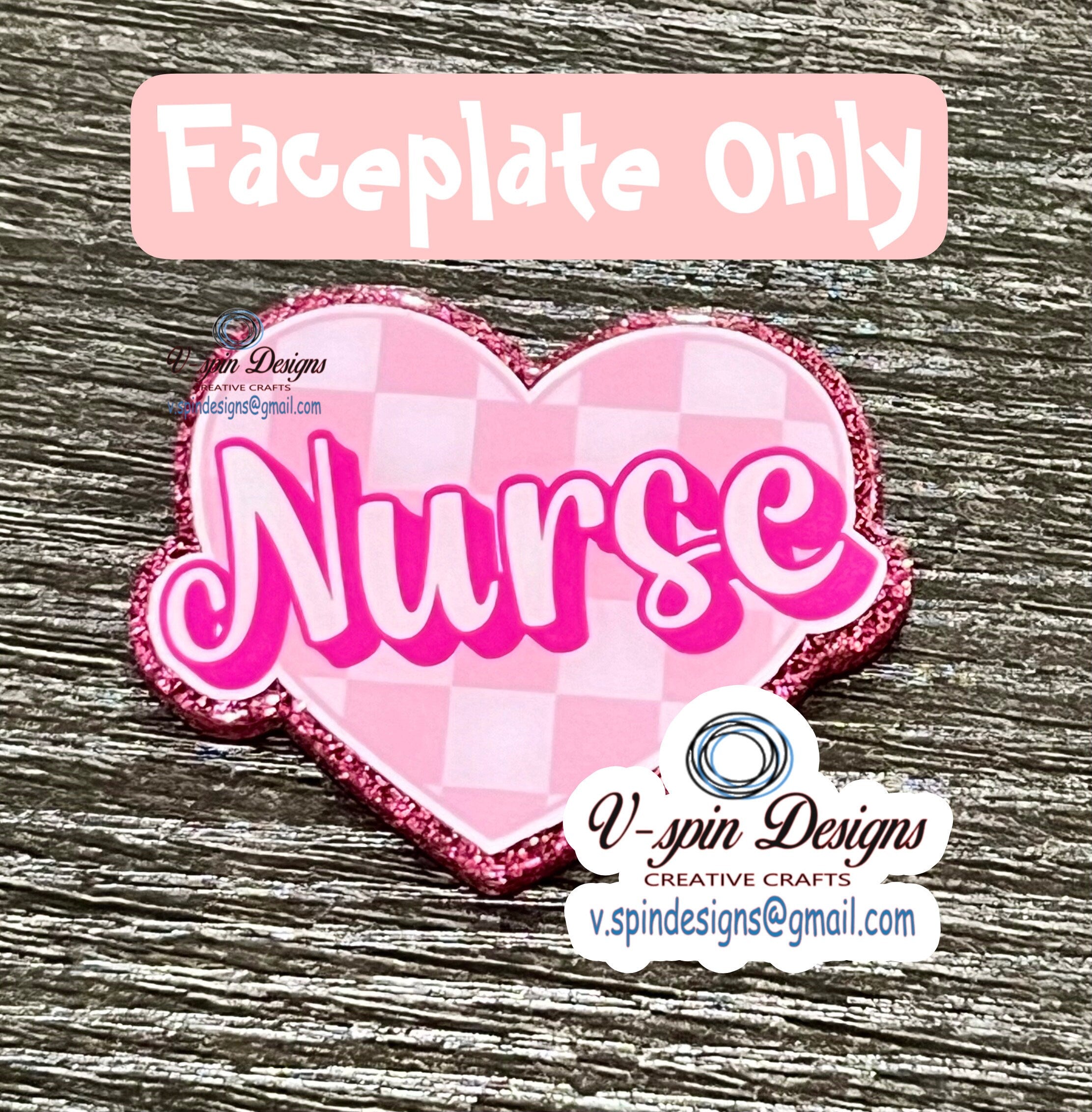 Checkered Nurse heart Badge reel/ID Holder, card holder/nurse badge reels/funny badge reels