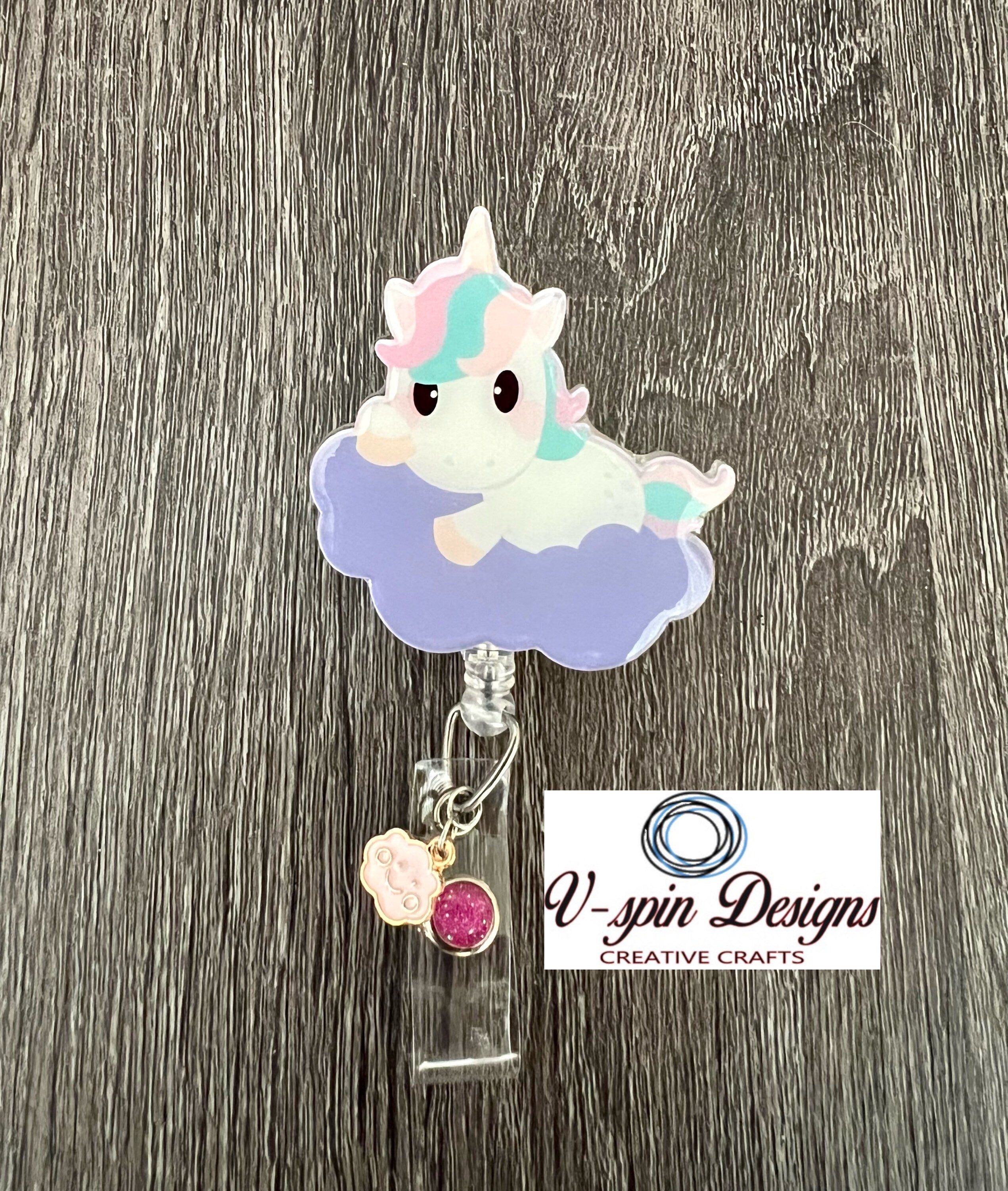 Unicorn on a cloud badge reel/ID Holder/card holder/teachers/nurses badge reels