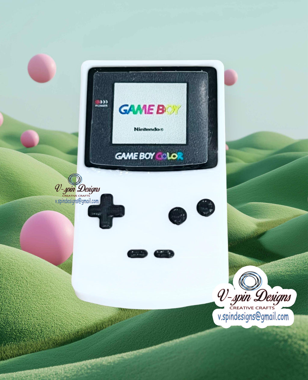 Old School Handheld Game Badge Reel | 3D Printed Retractable ID Holder for Gamers