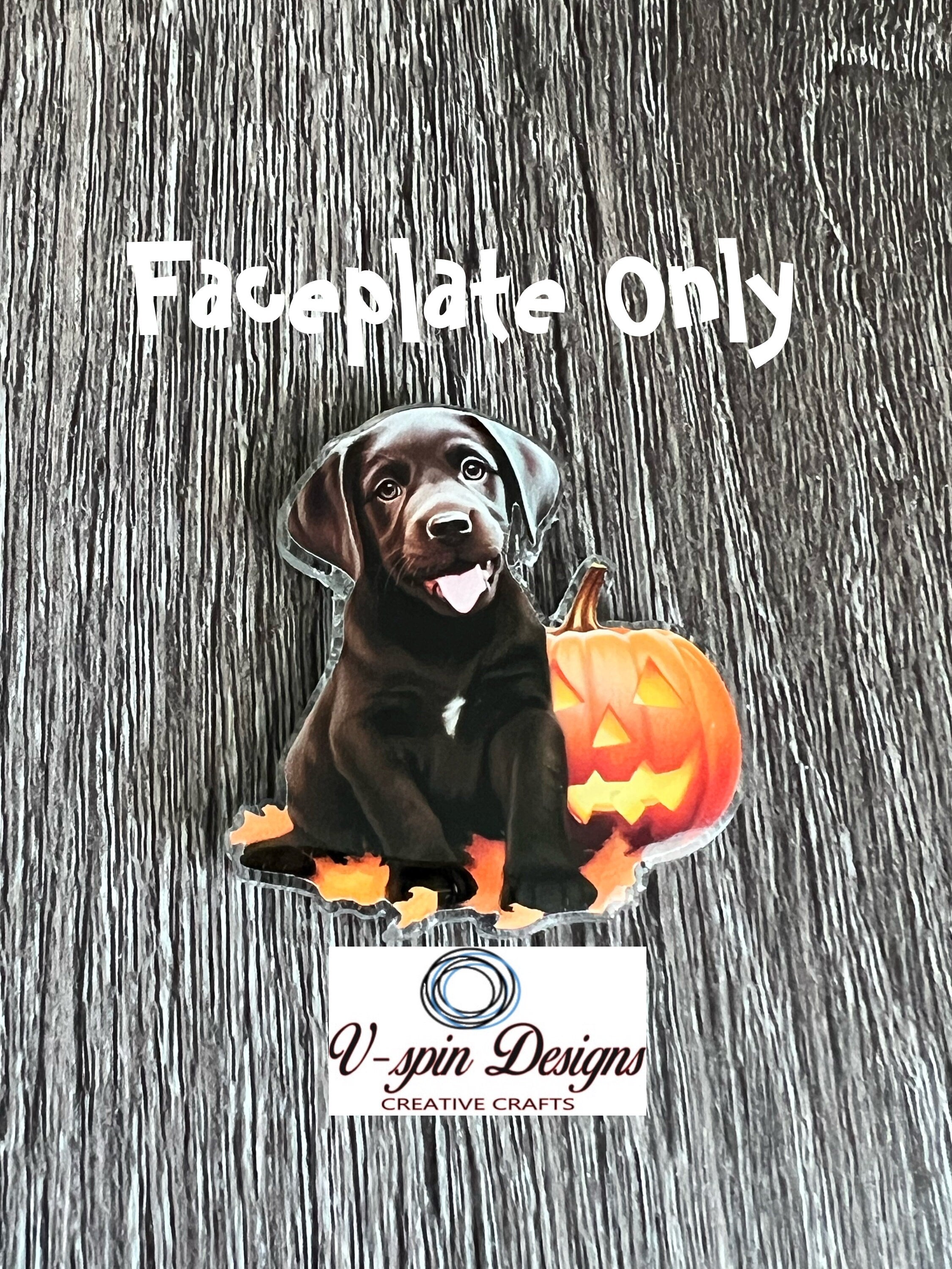 Chocolate Lab Puppy with Pumpkin Badge Reel | Fall Retractable ID Holder