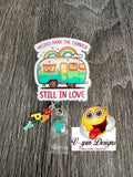 Funny Camping Badge Reel: "Helped Park The Camper" RV Humor, funny badge reels, camping badge reels, nurse badge reels