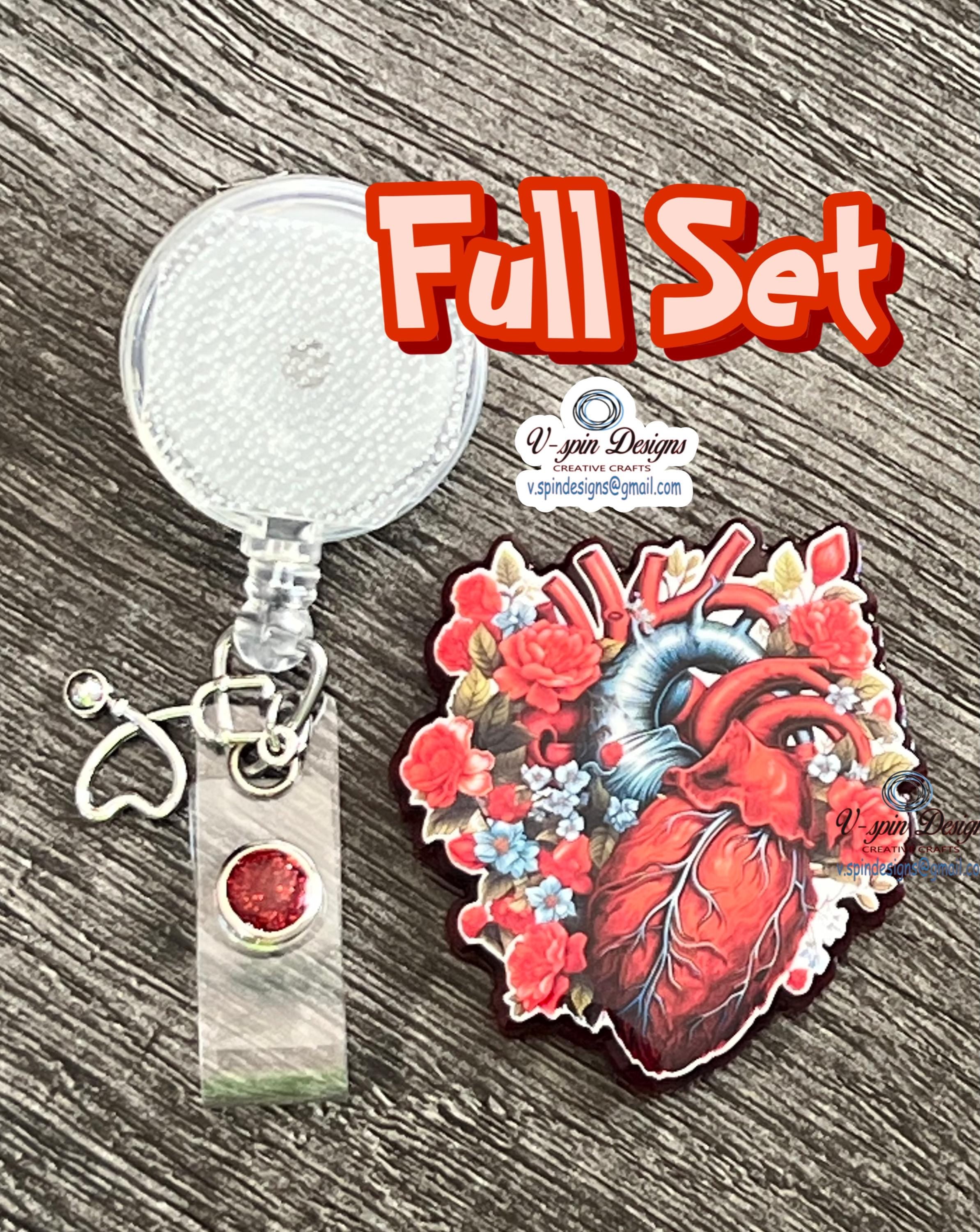Anatomical Heart Badge Reel for Nurses/badge reel toppers/nurse badge reels/cardiology badge reels